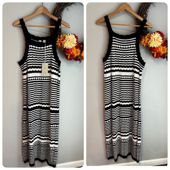 Joie Womens Crochet Knit Midi Cover-Up Dress Scalloped Trim XTRA-LARGE XL Cotton - Picture 1 of 8